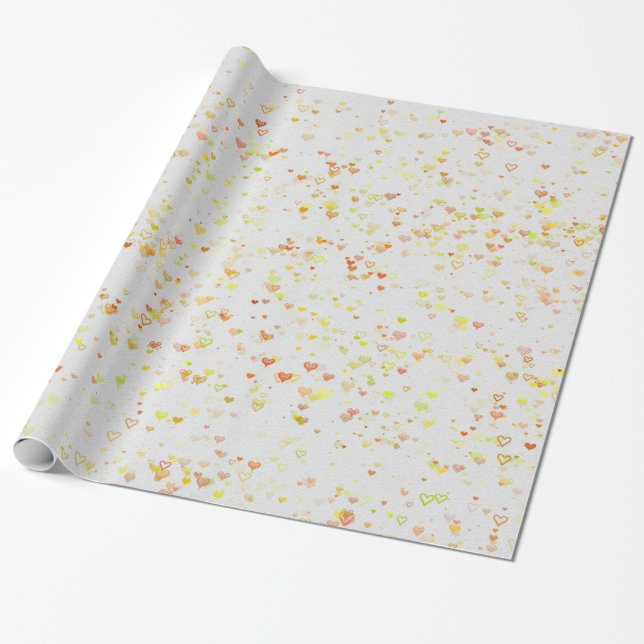 Cadeau Papier d'emballage coeurs (Déroulé)