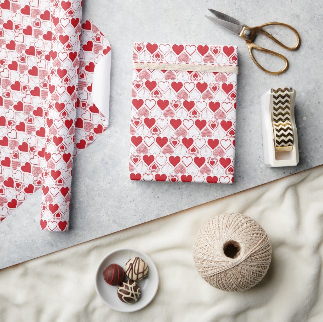 Cadeau Papier d'emballage coeurs de la Saint-Valentin (Artisanat)
