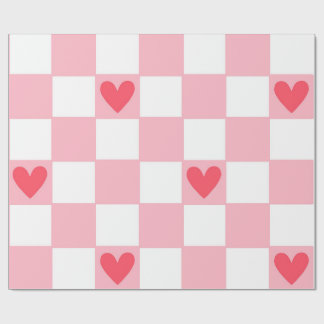 Cadeau Papier d'emballage coeurs rouges