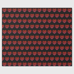 Cadeau Papier d'emballage Cœurs rouges amour Saint-Valent