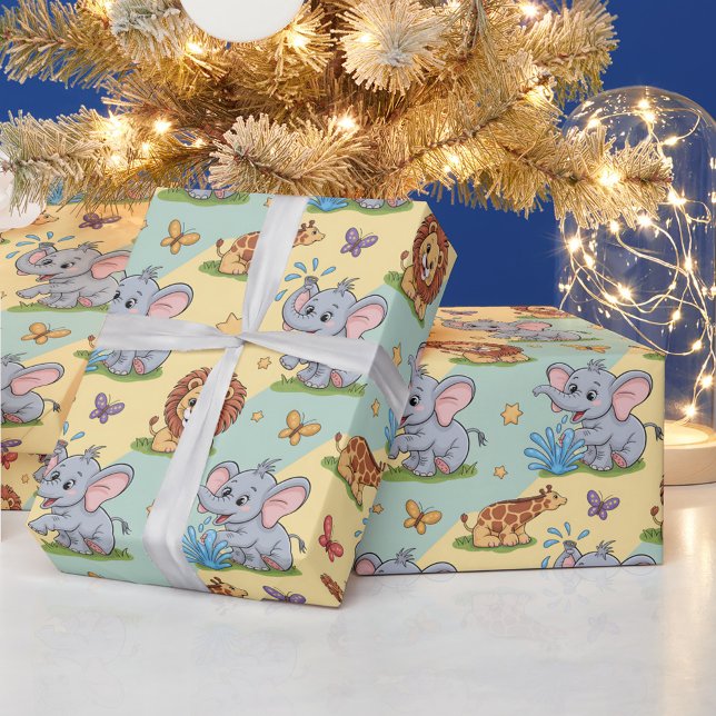 Cadeau Papier d'emballage coloré à thème animal (Créateur téléchargé)