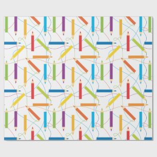 Cadeau Papier d'emballage coloré de crayon