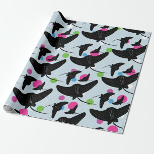Cadeau Papier d'emballage coloré motif raie Party