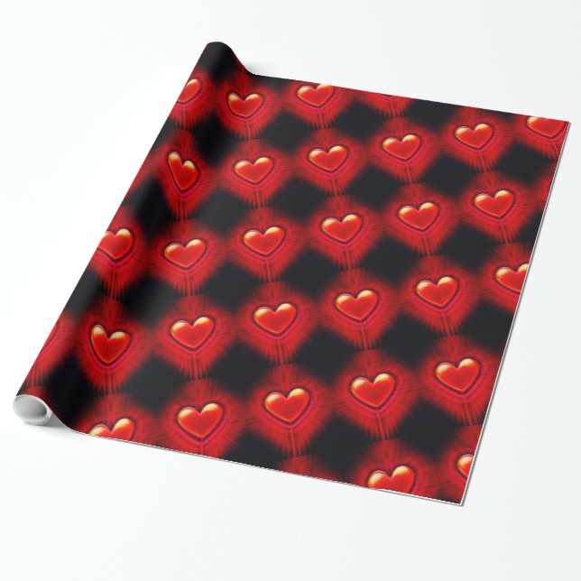 Cadeau Papier d'emballage. Conception rouge et noire (Déroulé)