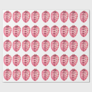 Cadeau Papier d'emballage Cônes de pin roses