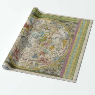 Cadeau Papier d'emballage Constellation vintage