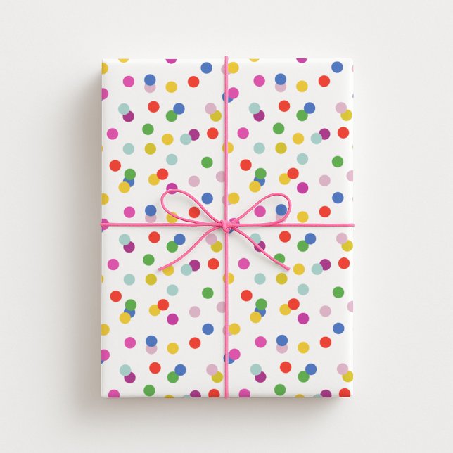 Cadeau papier d'emballage contenant des points de confett (Créateur téléchargé)