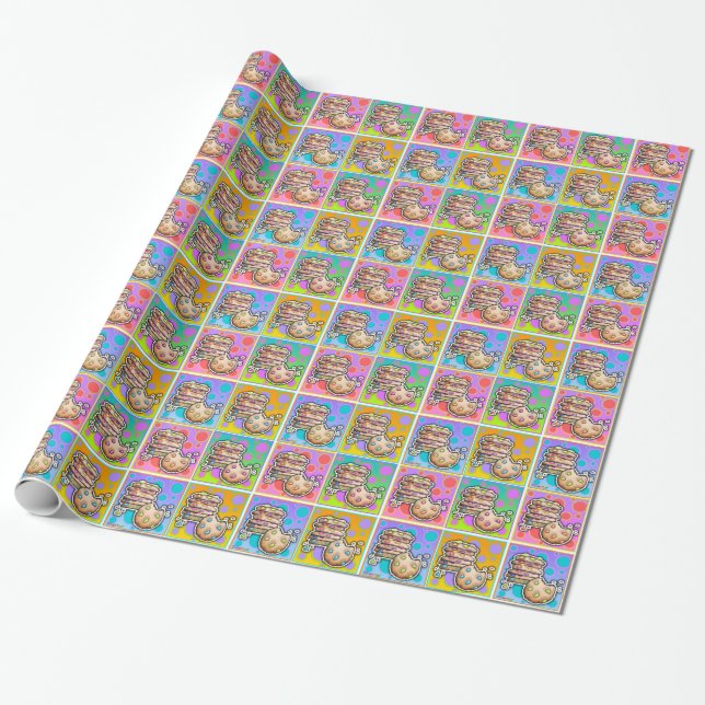 Cadeau Papier d'emballage Cookie Pop Art (Déroulé)