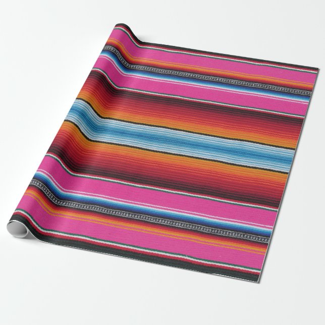 Cadeau papier d'emballage, copie mexicaine de serape, (Déroulé)