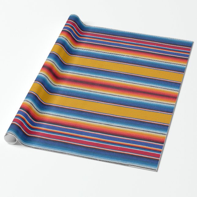 Cadeau papier d'emballage, copie mexicaine de serape, (Déroulé)