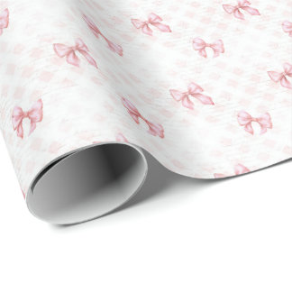Cadeau Papier d'emballage Coquette à ruban rose vintage