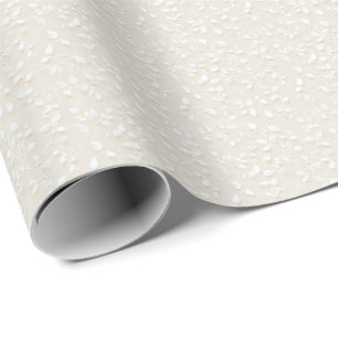 Cadeau Papier d'emballage Coquette Floral Blanc Vintage