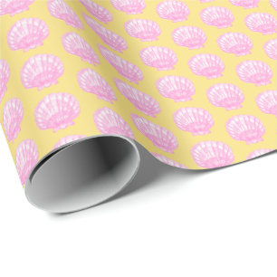 Cadeau Papier d'emballage Coquille Vibrante (Jaune et Ros