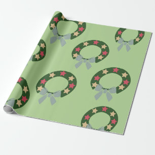 Cadeau Papier d'emballage Couronne de Noël