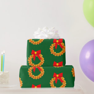 Cadeau Papier d'emballage Couronne de Noël