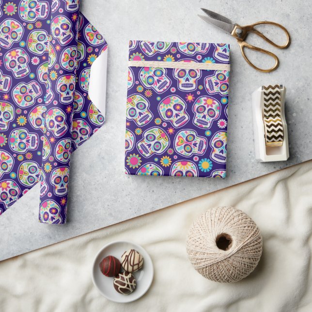Cadeau Papier d'emballage Crâne de Sucre (Artisanat)