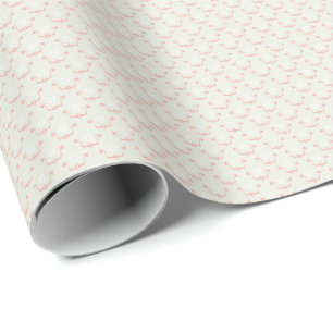 Cadeau Papier d'emballage crème à motif floral rose blush