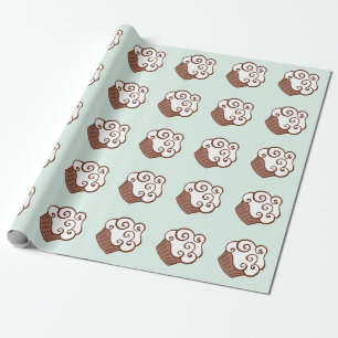 Cadeau Papier d'emballage Cupcake à la Menthe