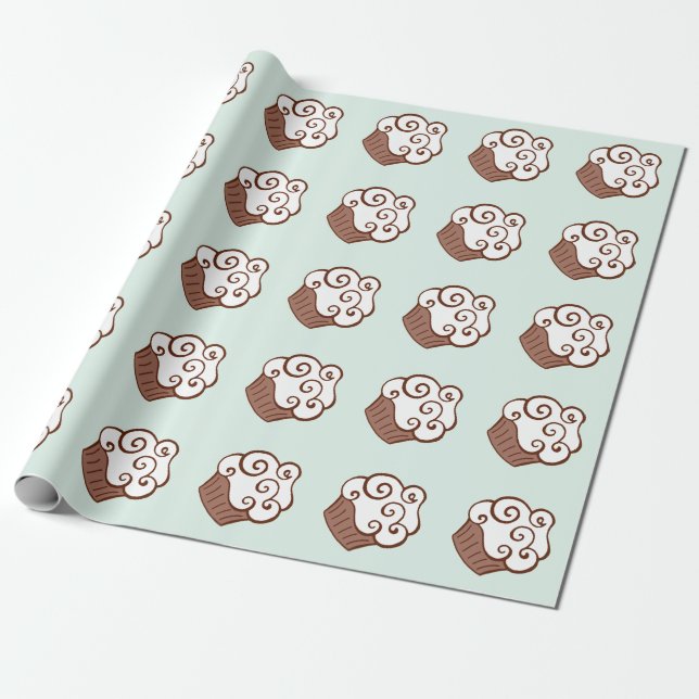 Cadeau Papier d'emballage Cupcake à la Menthe (Déroulé)