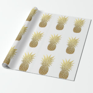 Cadeau Papier d'emballage d'ananas de feuille d'or de