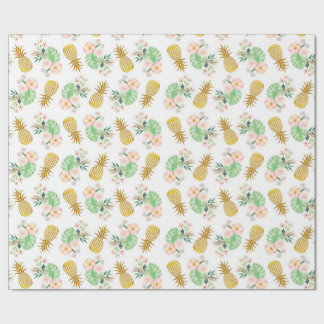 Cadeau Papier d'emballage d'ananas tropical de fleur