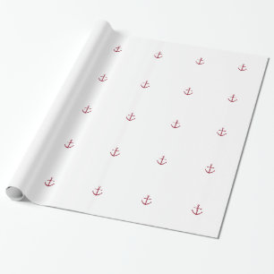 Cadeau Papier d'emballage d'Ancre rouge nautique