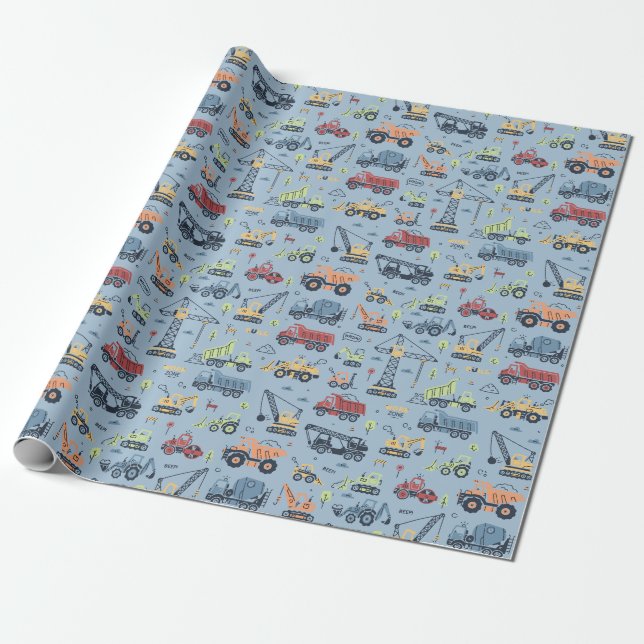 Cadeau Papier d'emballage d'anniversaire de camion de con (Déroulé)