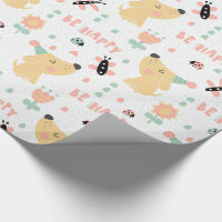 papier d'emballage d'anniversaire de chienchien