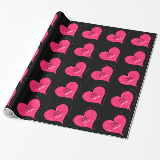 Cadeau Papier d'emballage d'anniversaire de coeur