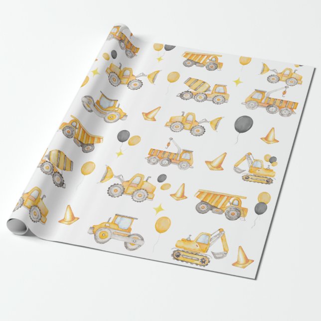 Cadeau Papier d'emballage d'anniversaire de construction (Déroulé)
