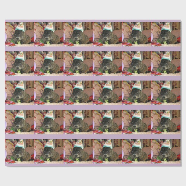 Cadeau Papier d'emballage d'anniversaire de Groundhog (Plat)