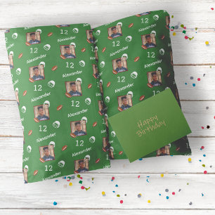 Cadeau Papier d'emballage d'anniversaire de photo de foot
