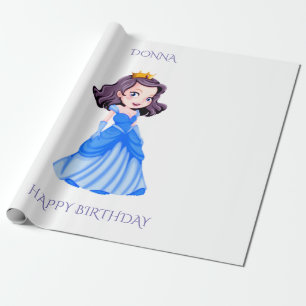 Cadeau Papier d'emballage d'anniversaire de princesse.