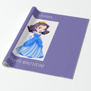 Cadeau Papier d'emballage d'anniversaire de princesse. No