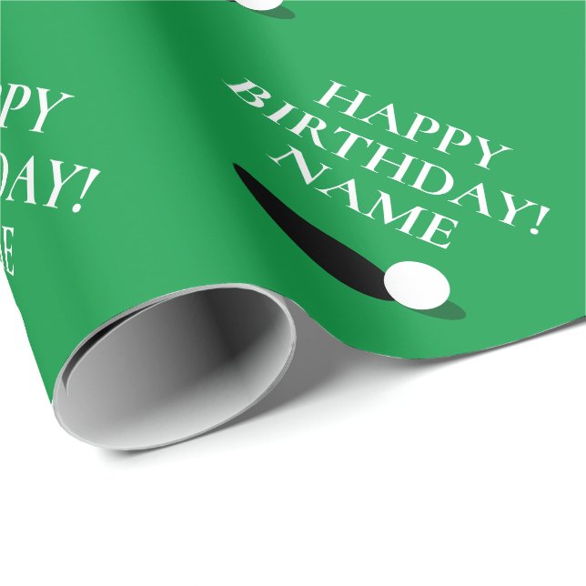 Cadeau Papier d'emballage d'anniversaire pour golfeurs (Coin rond)