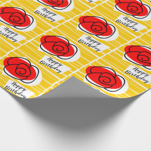 Cadeau Papier d'emballage d'anniversaire Rose espagnol
