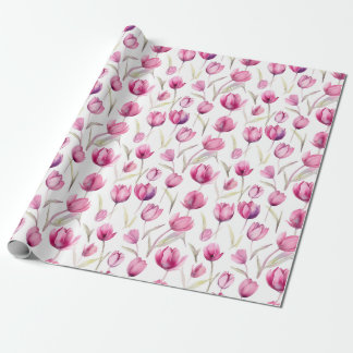 Cadeau Papier d'emballage d'aquarelle florale - Tulipes