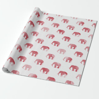 Cadeau Papier d'emballage d'aquarelle rouge d'éléphant