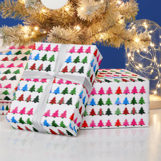 Cadeau papier d'emballage d'arbre de Noël