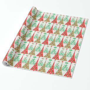 Cadeau papier d'emballage d'arbre de Noël de bande