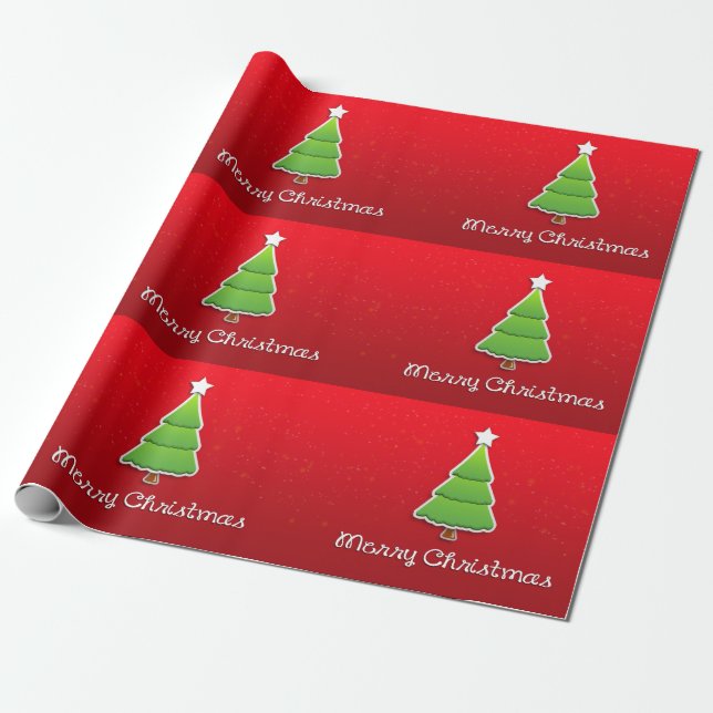 Cadeau Papier d'emballage d'arbre de Noël joyeux (Déroulé)