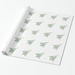 Cadeau Papier d'emballage d'arbre de Noël stylisé