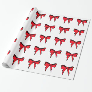 Cadeau Papier d'emballage d'arc rouge de ruban