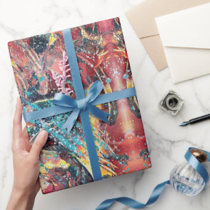 Cadeau Papier d'emballage d'art abstrait contemporain