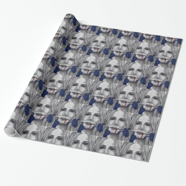 Cadeau Papier d'emballage d'art de vampire de roses de (Déroulé)