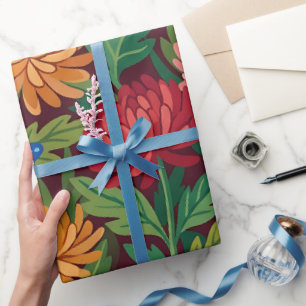 Cadeau Papier d'emballage d'art populaire au chrysanthème