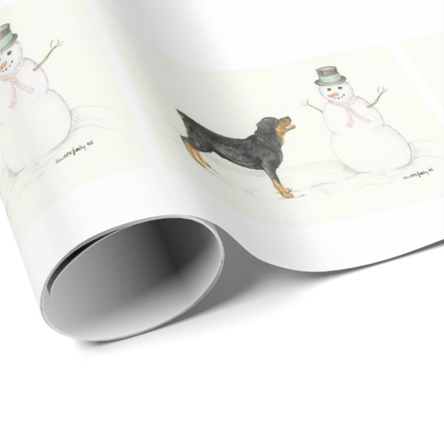 Cadeau Papier d'emballage d'ArtChristmas de chien de (Coin rond)