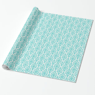 Cadeau Papier d'emballage de bagout assez bleu de damass