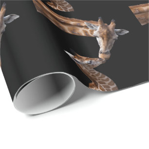 Cadeau Papier d'emballage de baisers de girafe