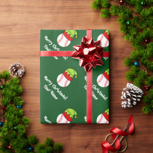 Cadeau Papier d'emballage de base-ball pour elfe de Noël 